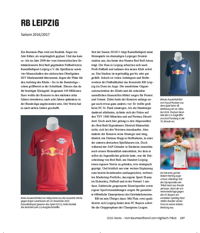 Die Trikotgeschichte von RB Leizpzig aus Bundesliga-Trikots 1963 bis heute.