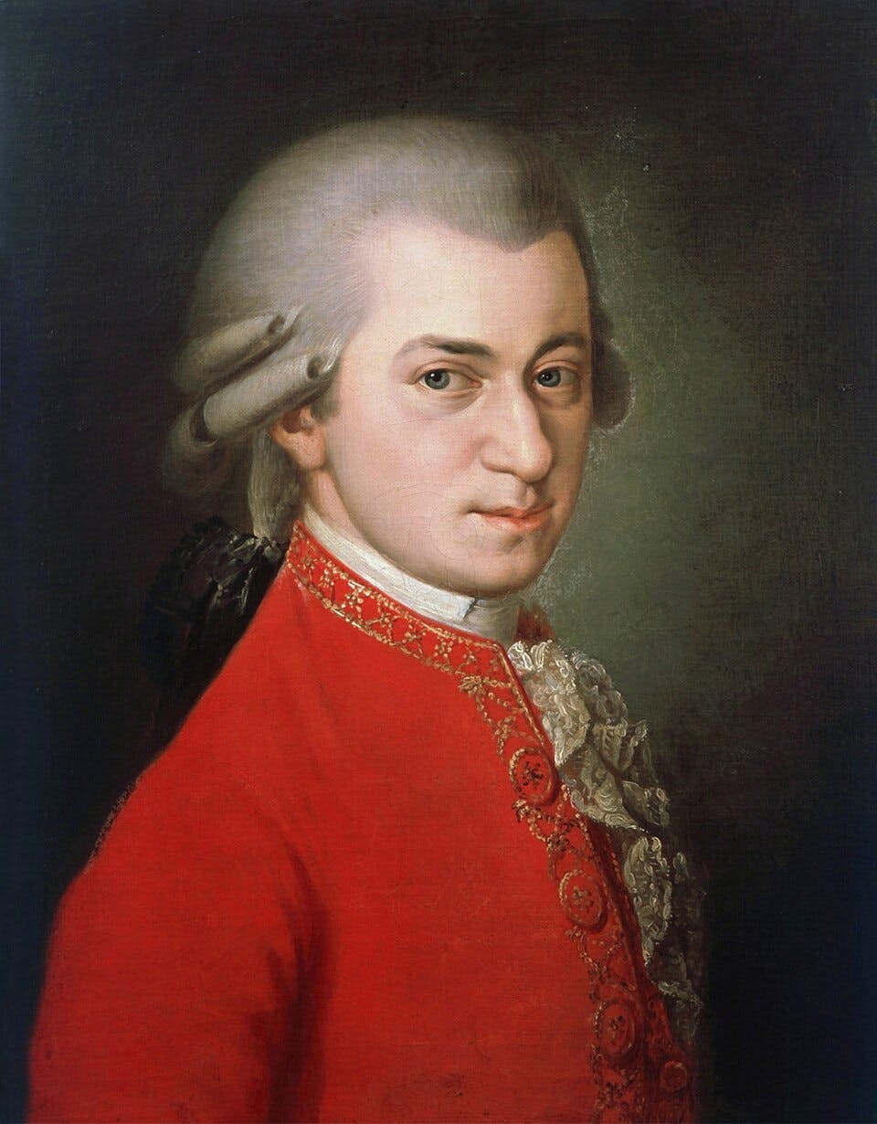 Posthumes Portrait von Wolfgang Amadeus Mozart, gemalt von Barbara Krafft 1819
