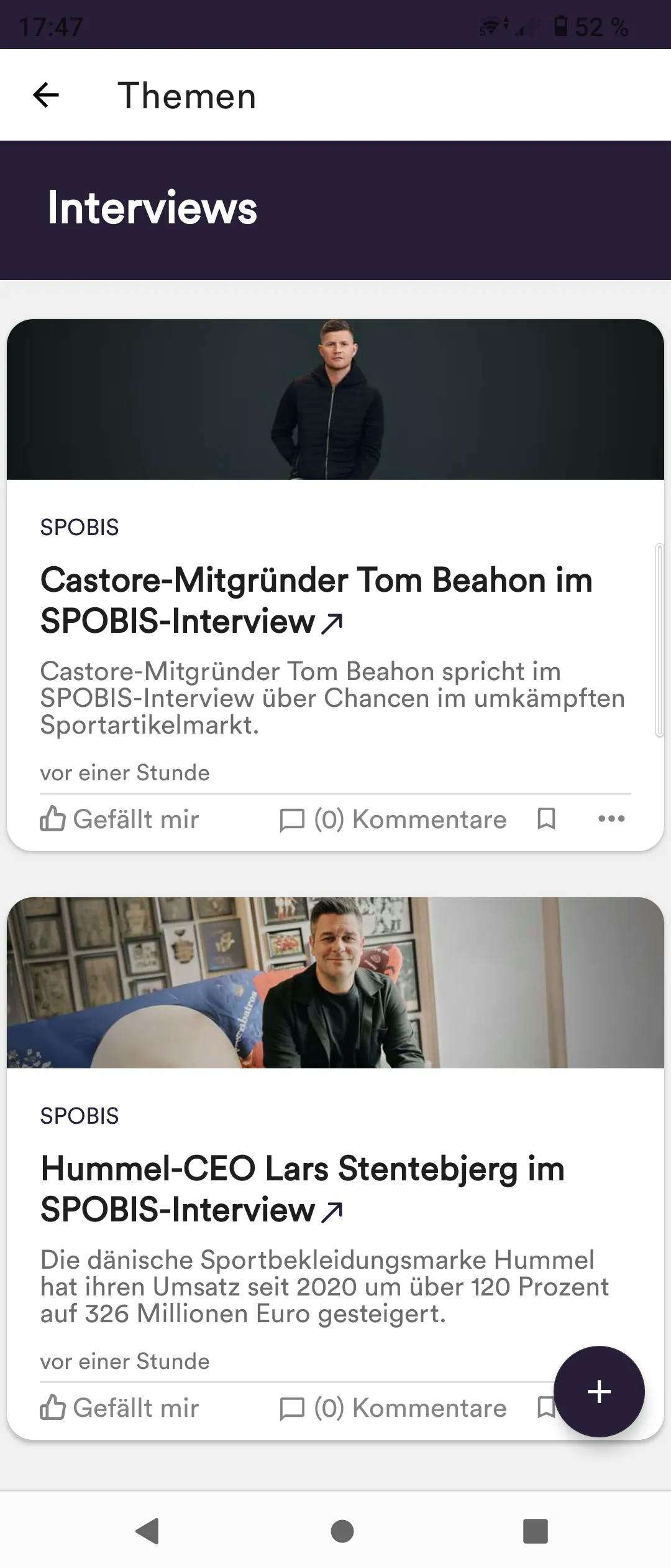 Themenfeed-Interview in der Trikot-Community