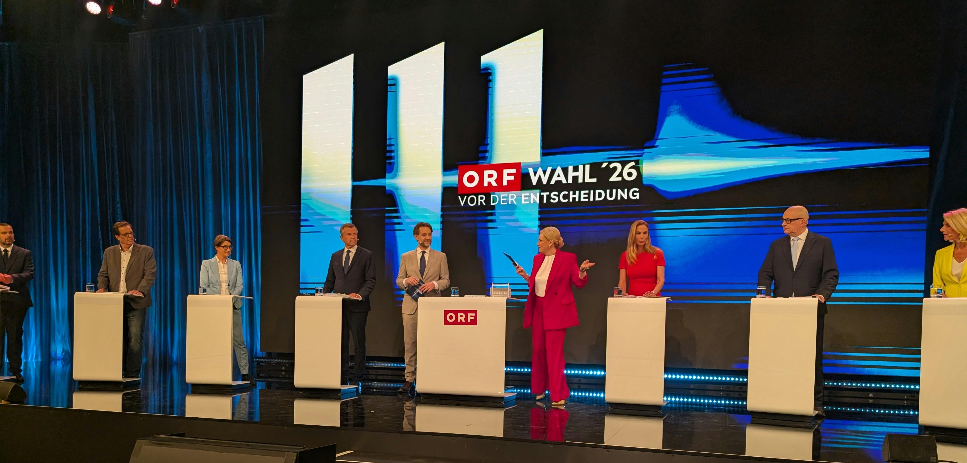 Foto der Kandidat:innen für die ORF-Generaldirektion am 08.06.2026