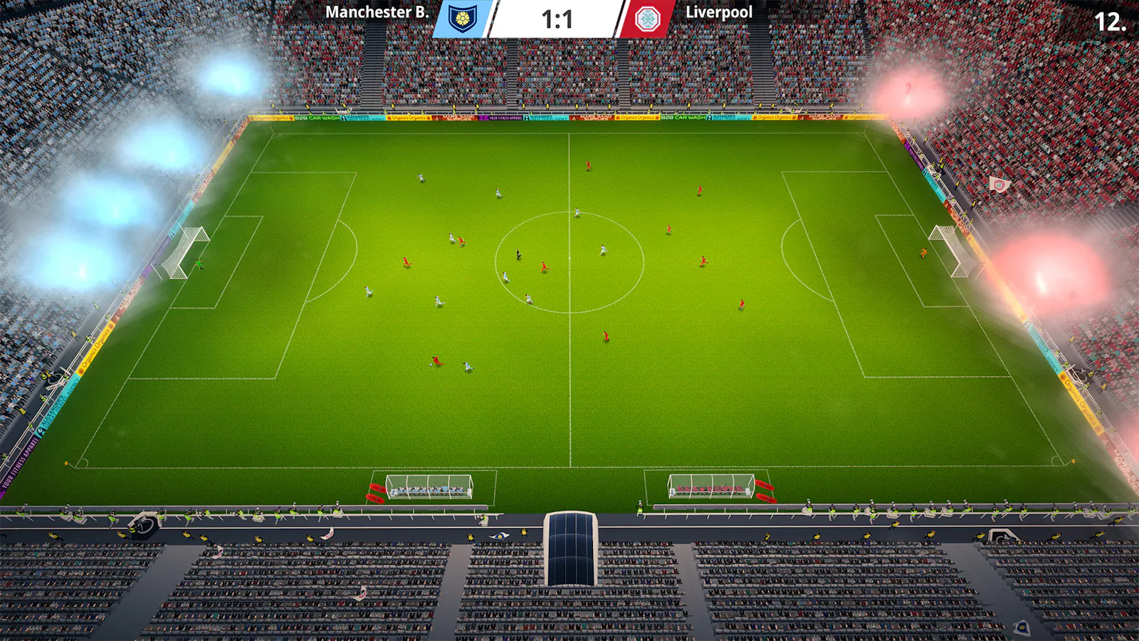 Ein älterer Screenshot von WE ARE FOOTBALL 2024 mit vielen Bengalos.
