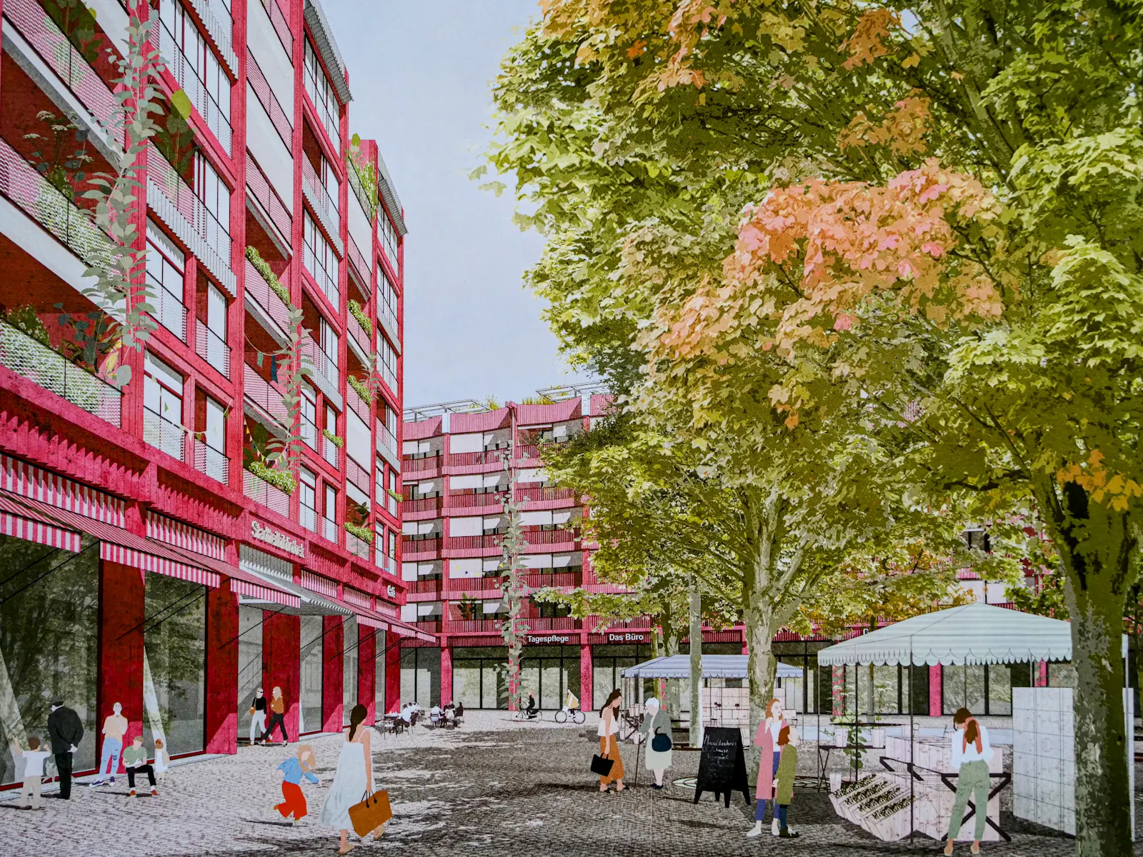 So könnte das neue Ostendplatz-Areal einmal aussehen. Visualisierung: Fink + Jocher