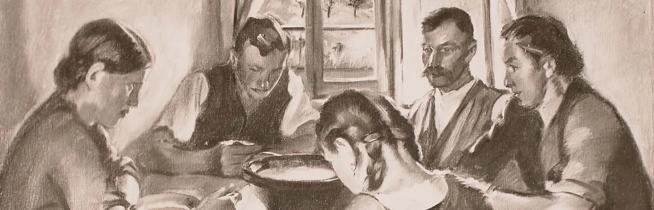 Familie am Mittagstisch (Gemälde von Paul Oberhoff)