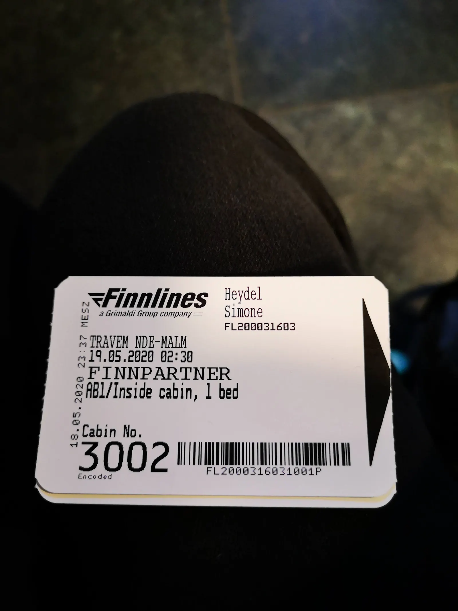 Schlüsselkarte von Finnlines im Mai 2020