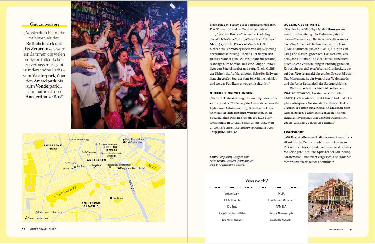 Amsterdam mit Karte im Lonely Planet Queer Travel Guide