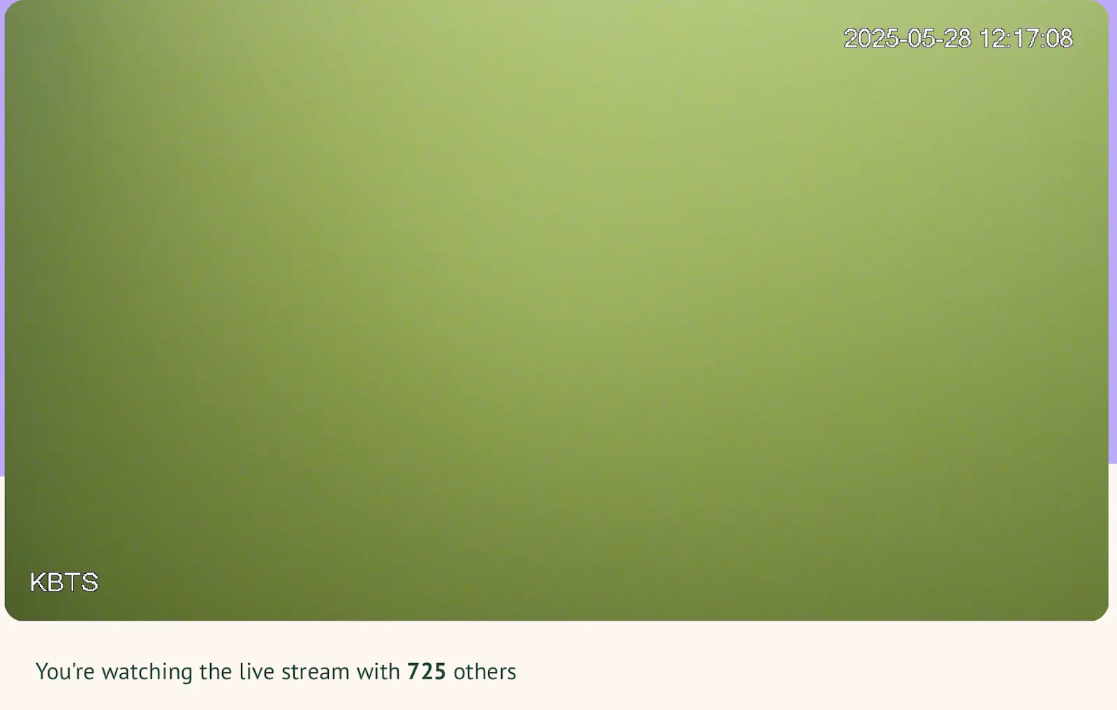 grünlich-trübes Wasser ohne sichtbare Objekte, Livestream unter Wasser mit 725 Zuschauern