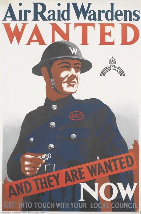 A 1939 recruitment poster for Britain's Air Raid Precautions organisation (Image: Imperial War Museum Art.IWM PST 13850)