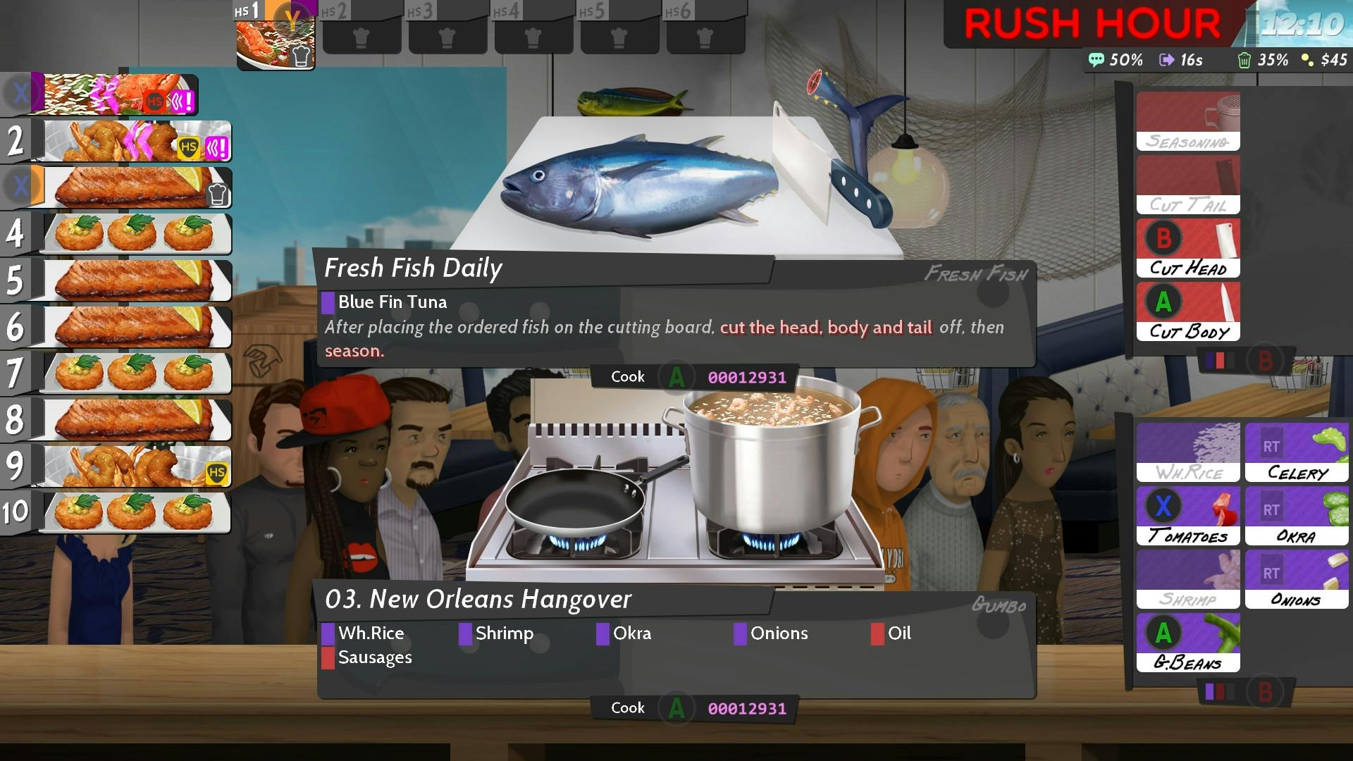 Screenshot aus Cook, Serve, Delicious! 2!! mit Koop-Gameplay.