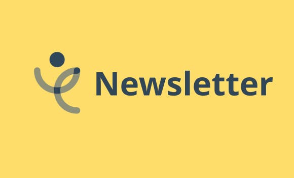 Unpaid Care Work Bildmarke mit Wort Newsletter daneben