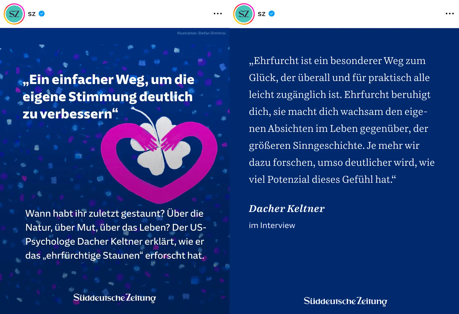 Posting der Süddeutschen Zeitung auf Instagram