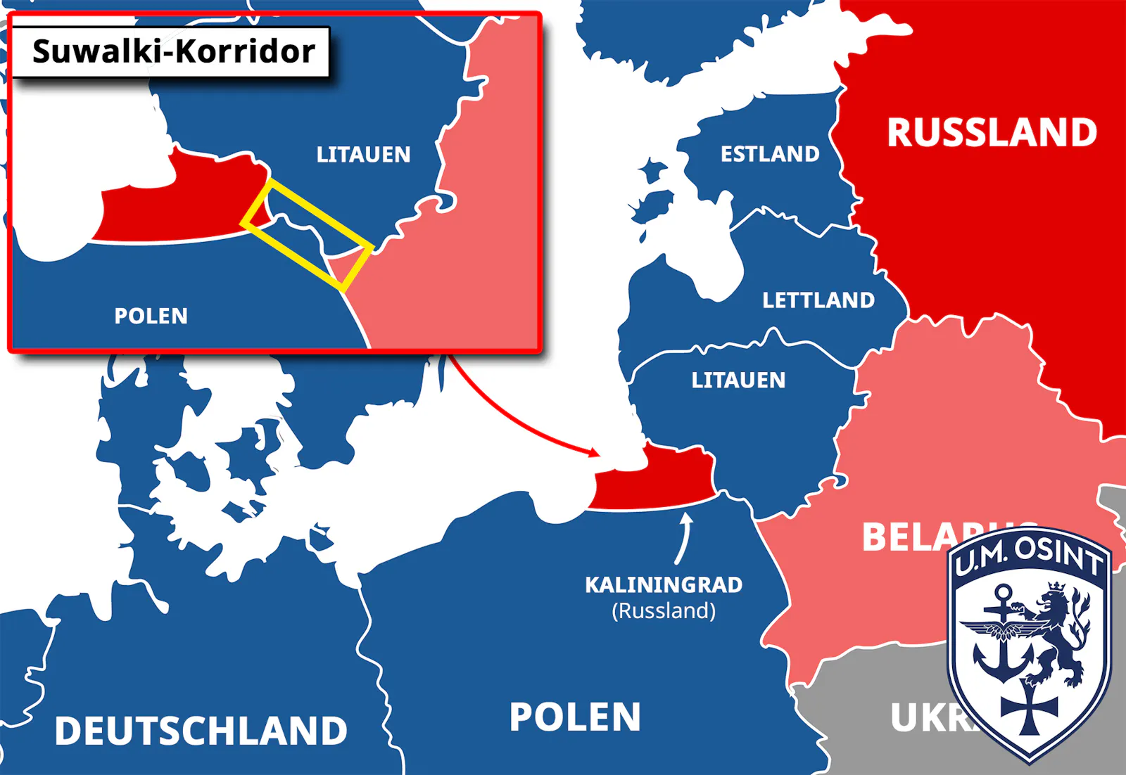 Stilisierte Karte des Korridors.
