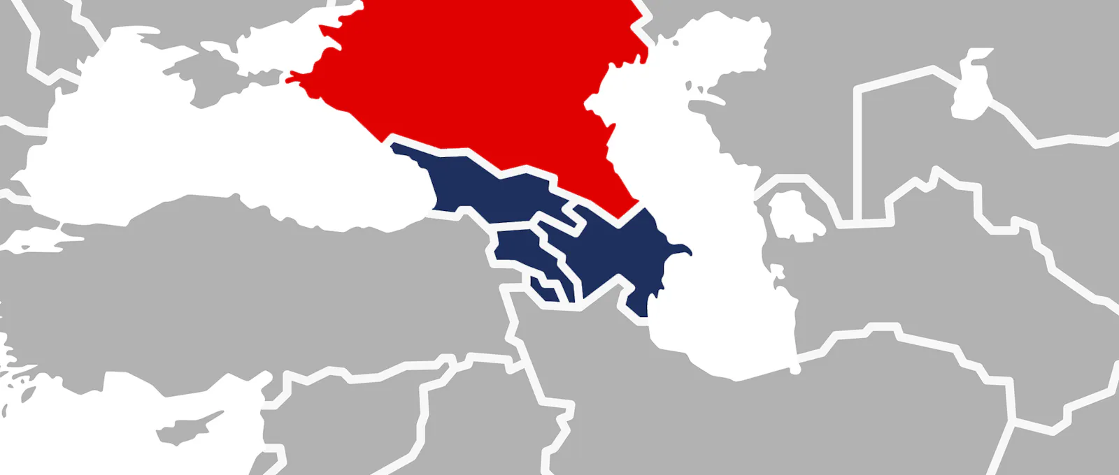 Stilisierte Karte des Kaukasus.
