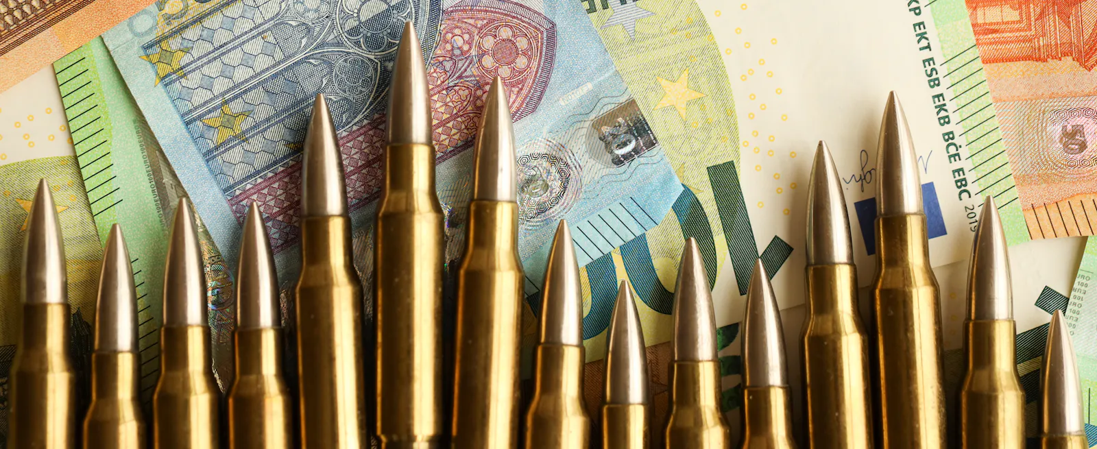 Muniton liegt auf einem Stapel Euronoten.