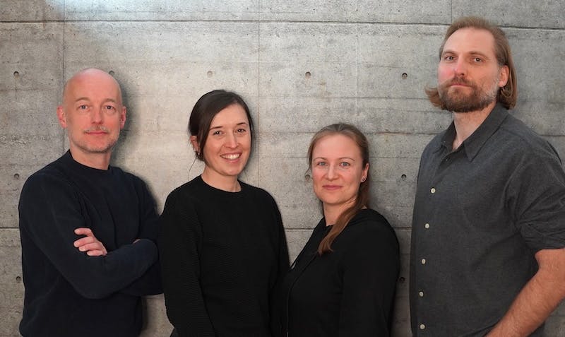 Die Übermedien-Redaktion: Boris Rosenkranz, Lisa Kräher, Annika Schneider, Alexander Graf (v.l.).