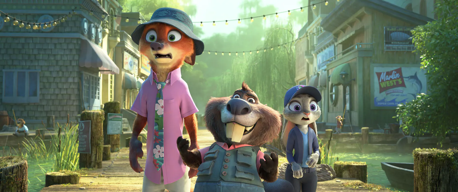 Nick Wilde (Jason Bateman), Nibbles Maplestick (Fortune Feimster) und Judy Hoops (Ginnifer Goodwin) in ZOOMANIA 2 // © 2026 Disney. All Rights Reserved.