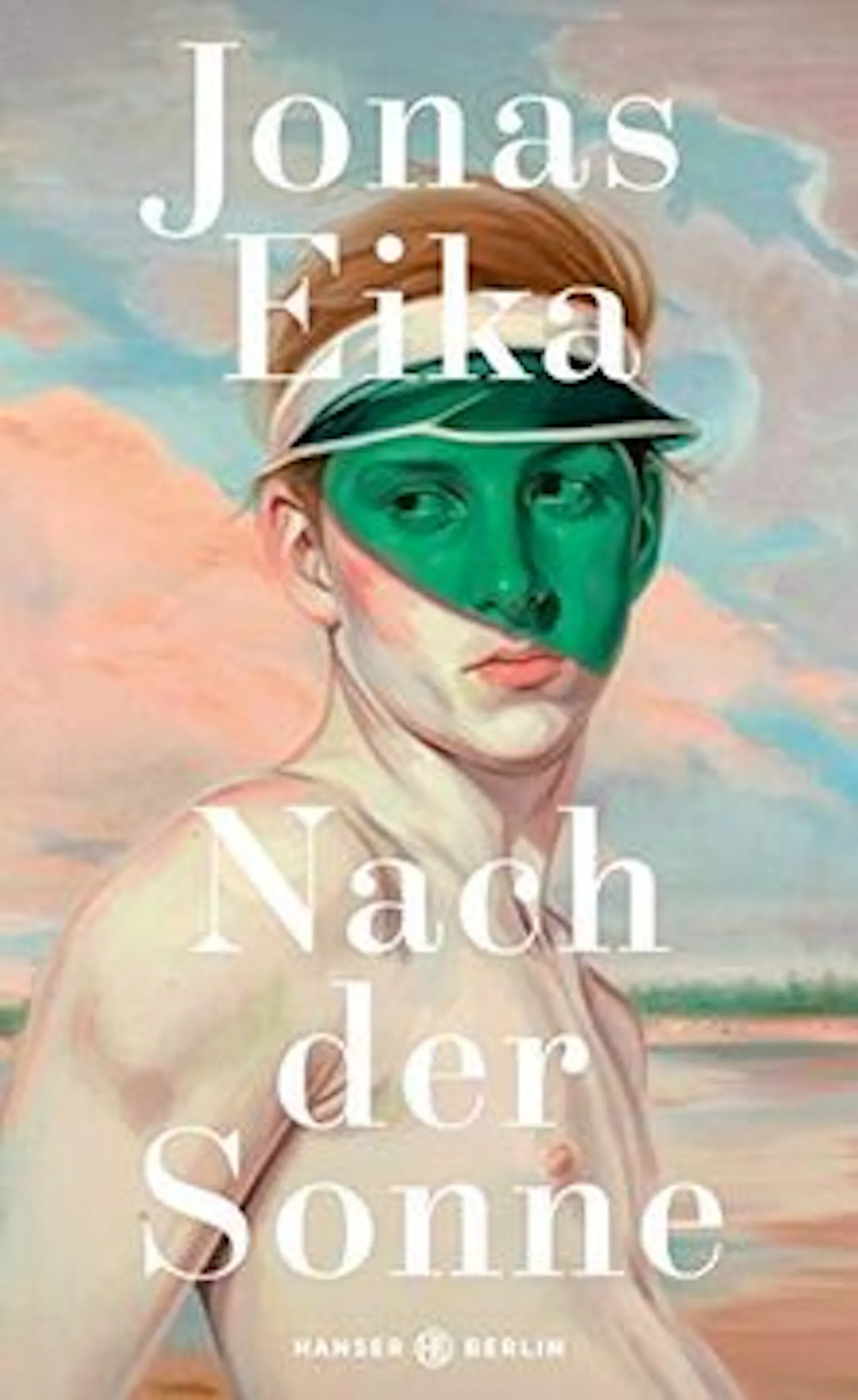 Gemalte junger Mann mit grüner Schirmmütze auf dem Cover von Jonas Eikas Buch "Nach der Sonne"
