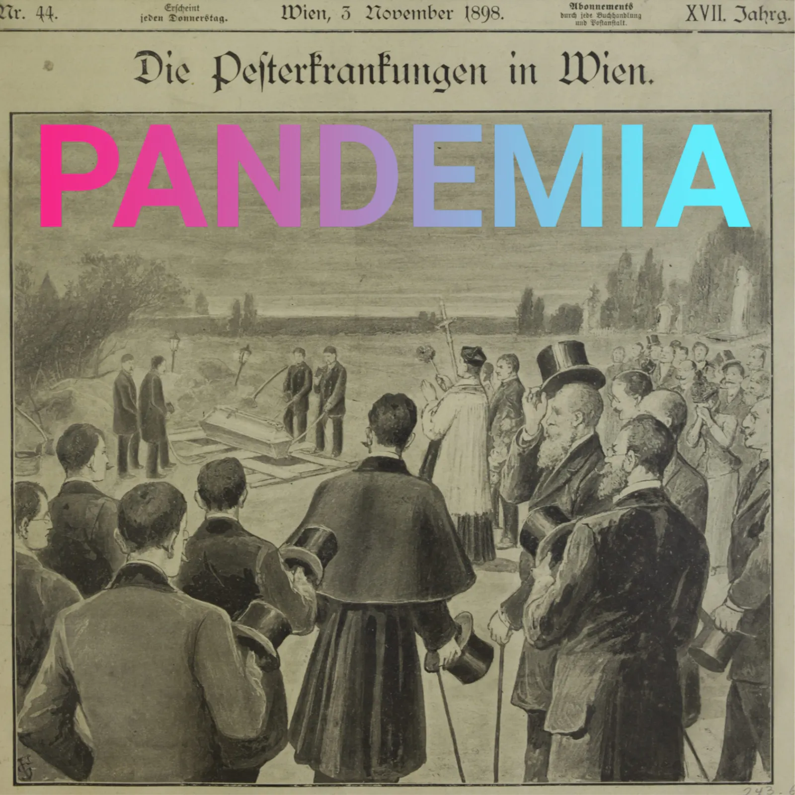 Zeitungsausschnitt aus dem Jahr 1898 mit Bild von Begräbnis von dem Arzt Hermann Franz Müller