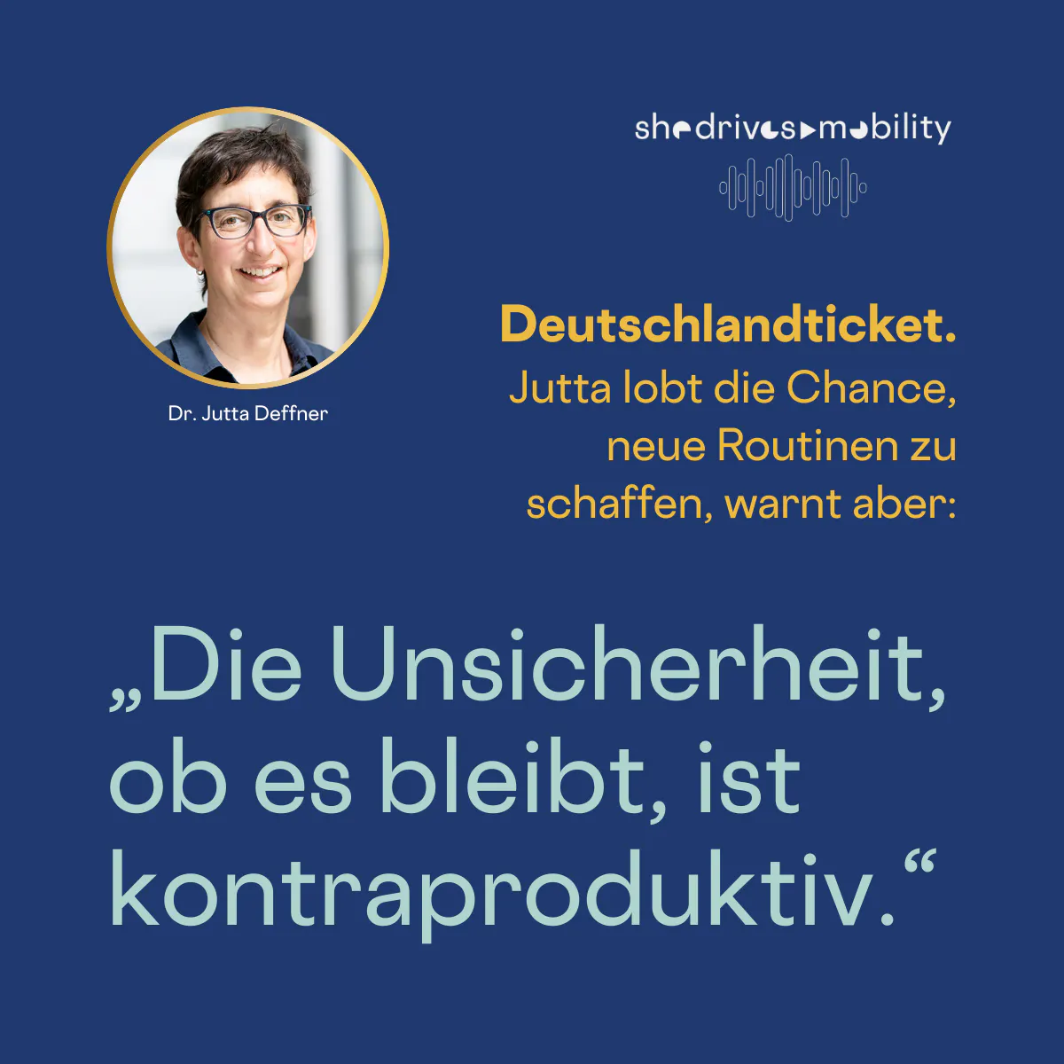 Deutschlandticket.
Jutta lobt die Chance, neue Routinen zu schaffen, warnt aber:
„Die Unsicherheit, ob es bleibt, ist kontraproduktiv."