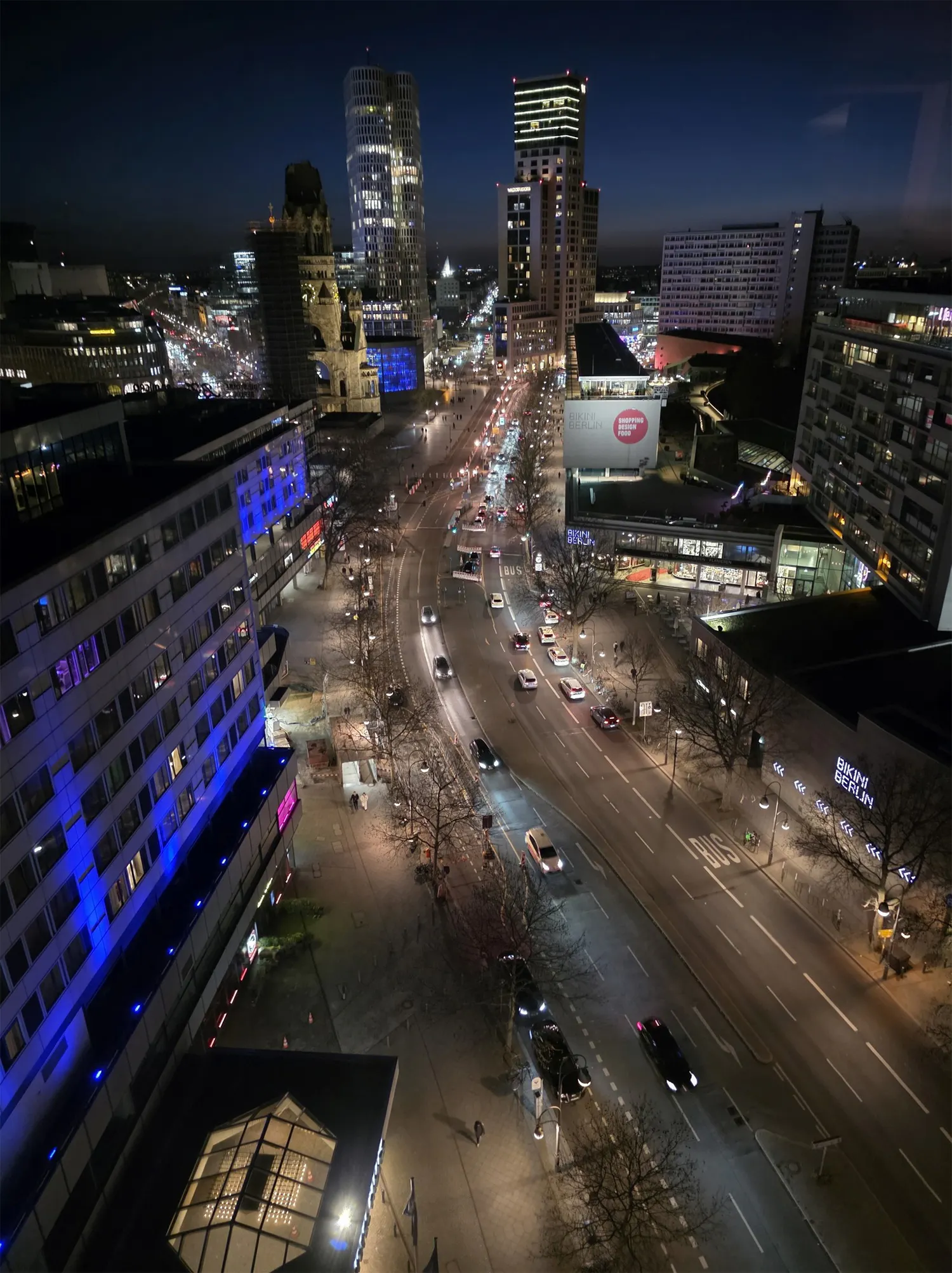 Der Blick von der Terasse der Lounge auf die Berliner Innenstadt.