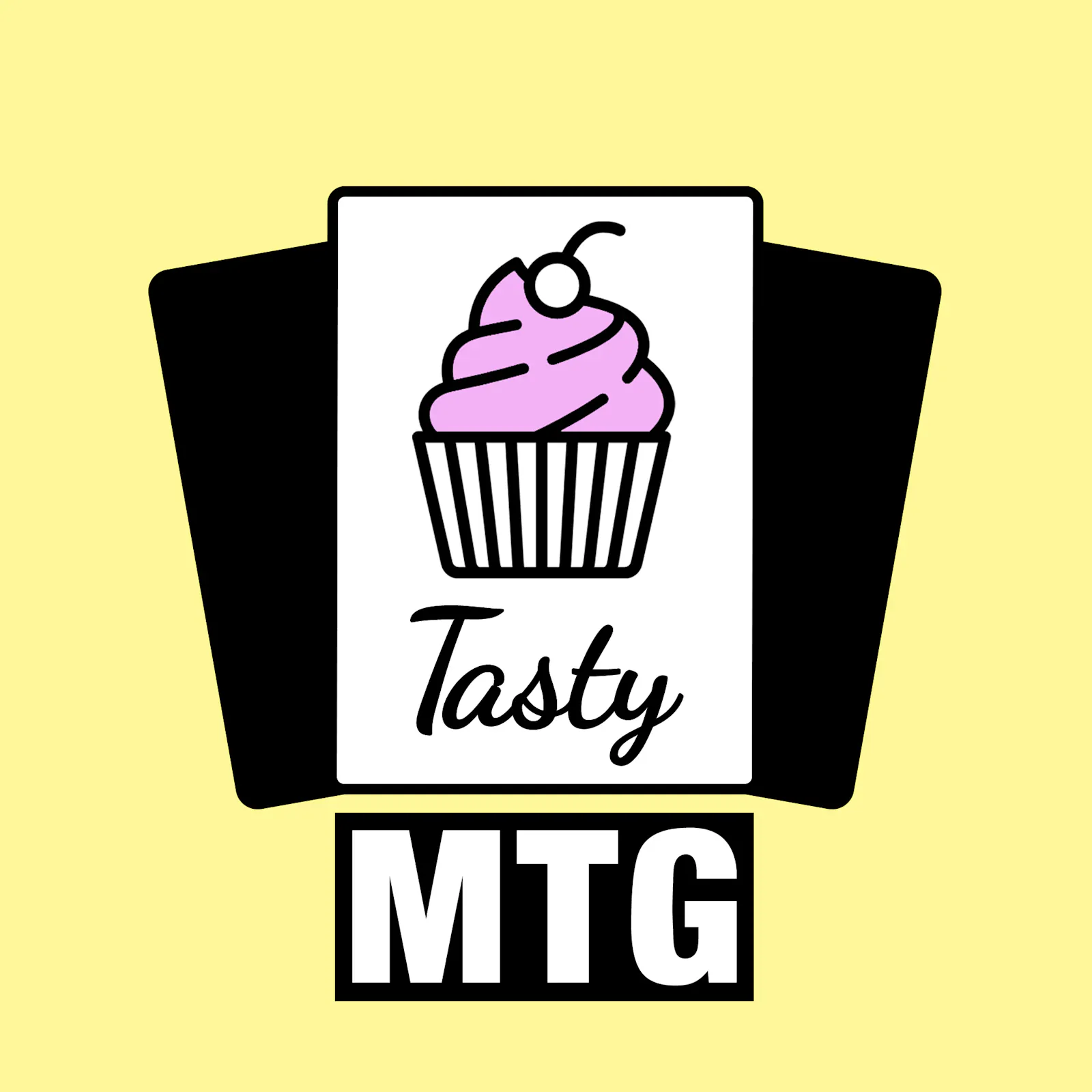 Das Tasty-MTG-Logo mit dem rosa Muffin