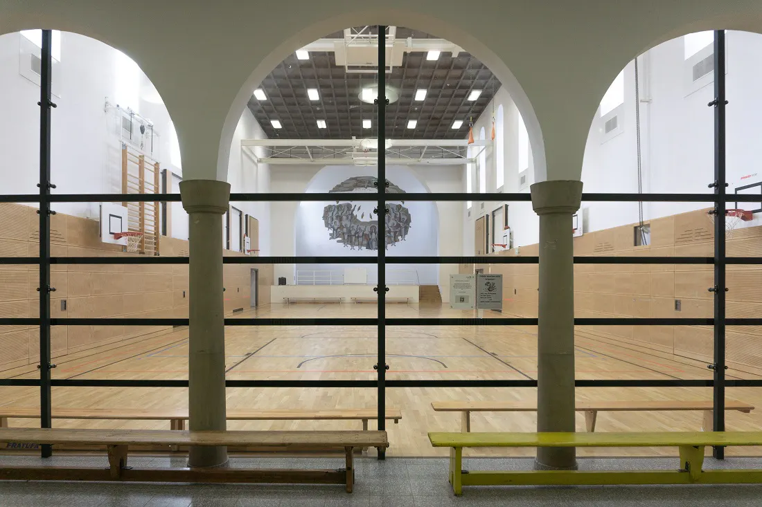 Münster in Westfalen/Nordrhein-Westfalen, St. Elisabeth: Seit 2014 dient die 1933 errichtete Kirche als Sporthalle für die benachbarte Montessori-Schule (Bild: Felix Hemmers, Baukultur NRW)