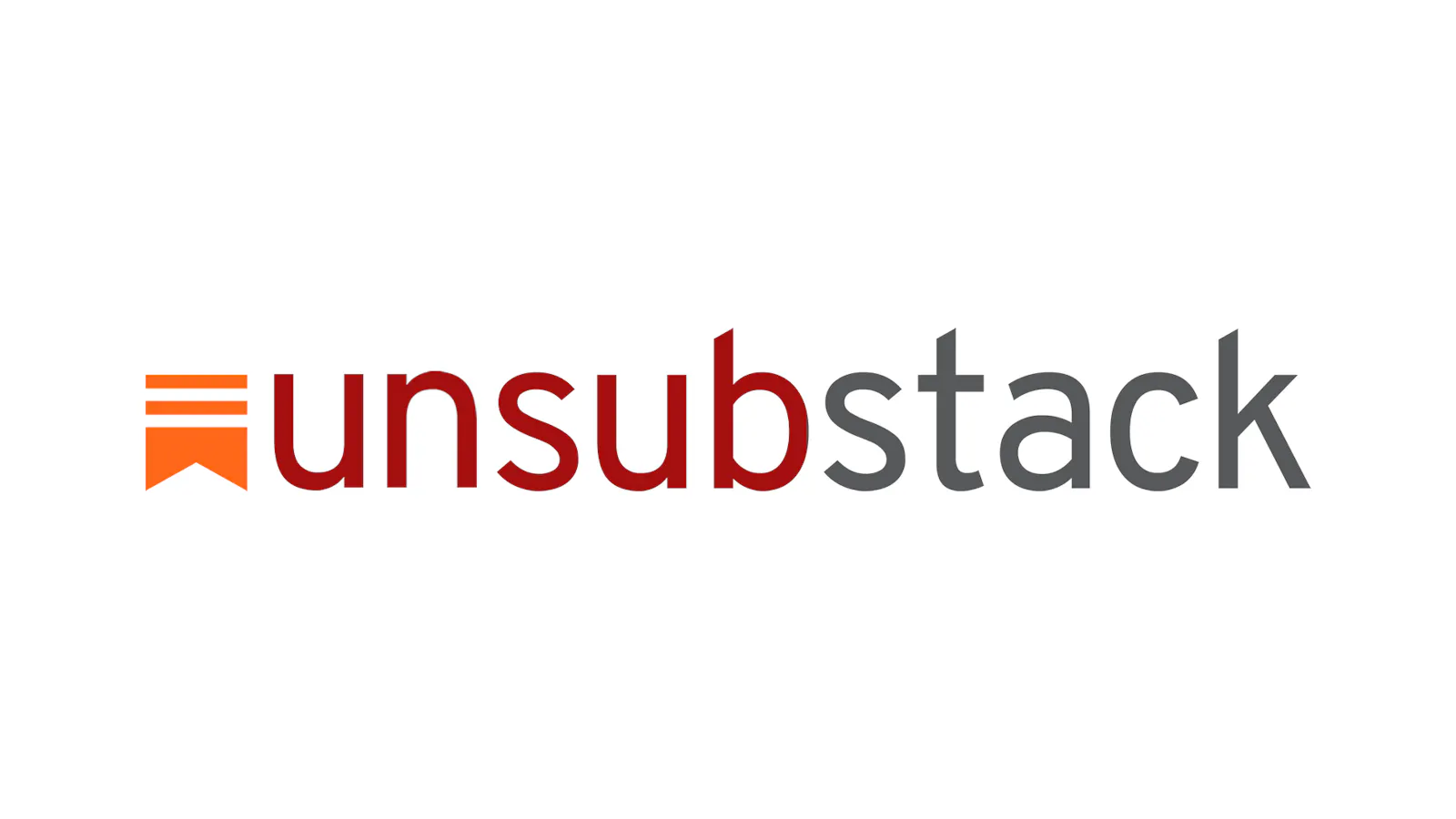 Ein verfremdetes Logo von Substack, das sich liest als unsubstack. unsub ist rot hervorgehoben.