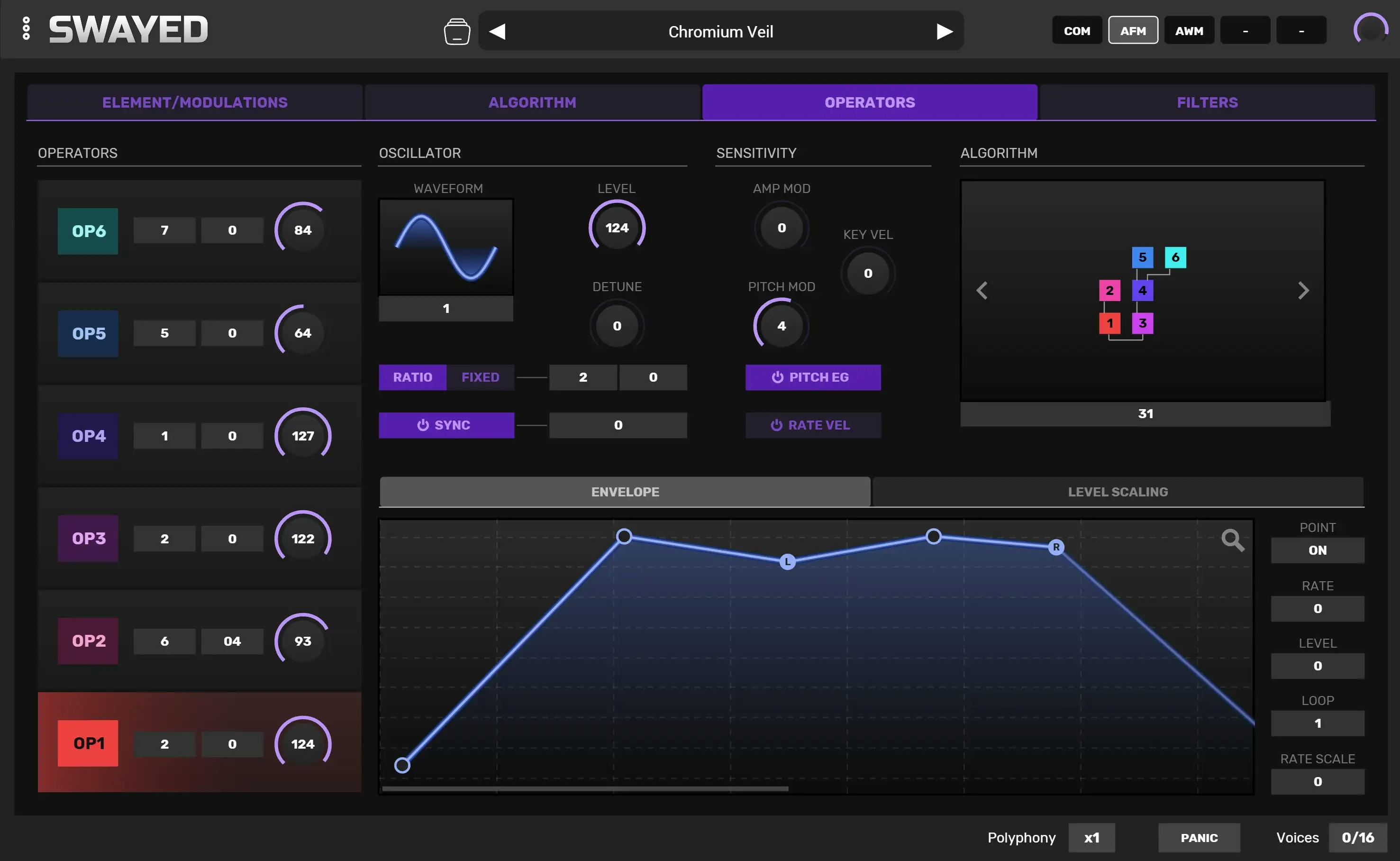 Stryde Audio Swayed ist eine Yamaha TG77 Emulation - FM Synthesizer.