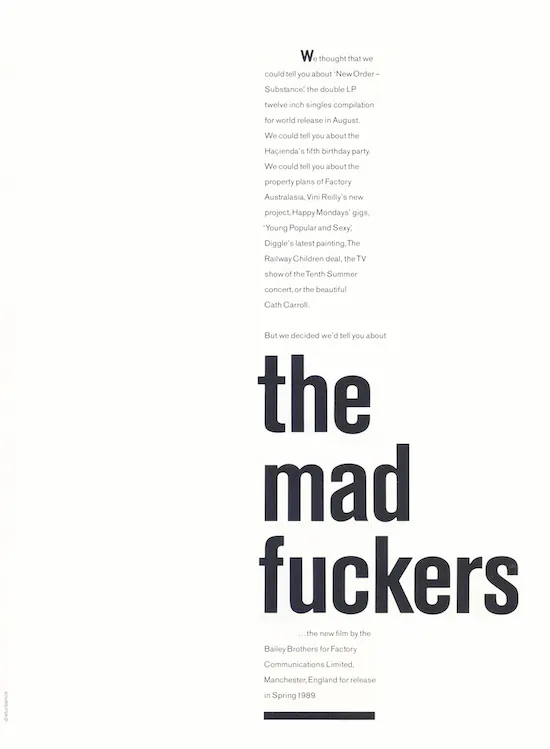 The Mad Fuckers Ad, courtesy of Chris Mathan