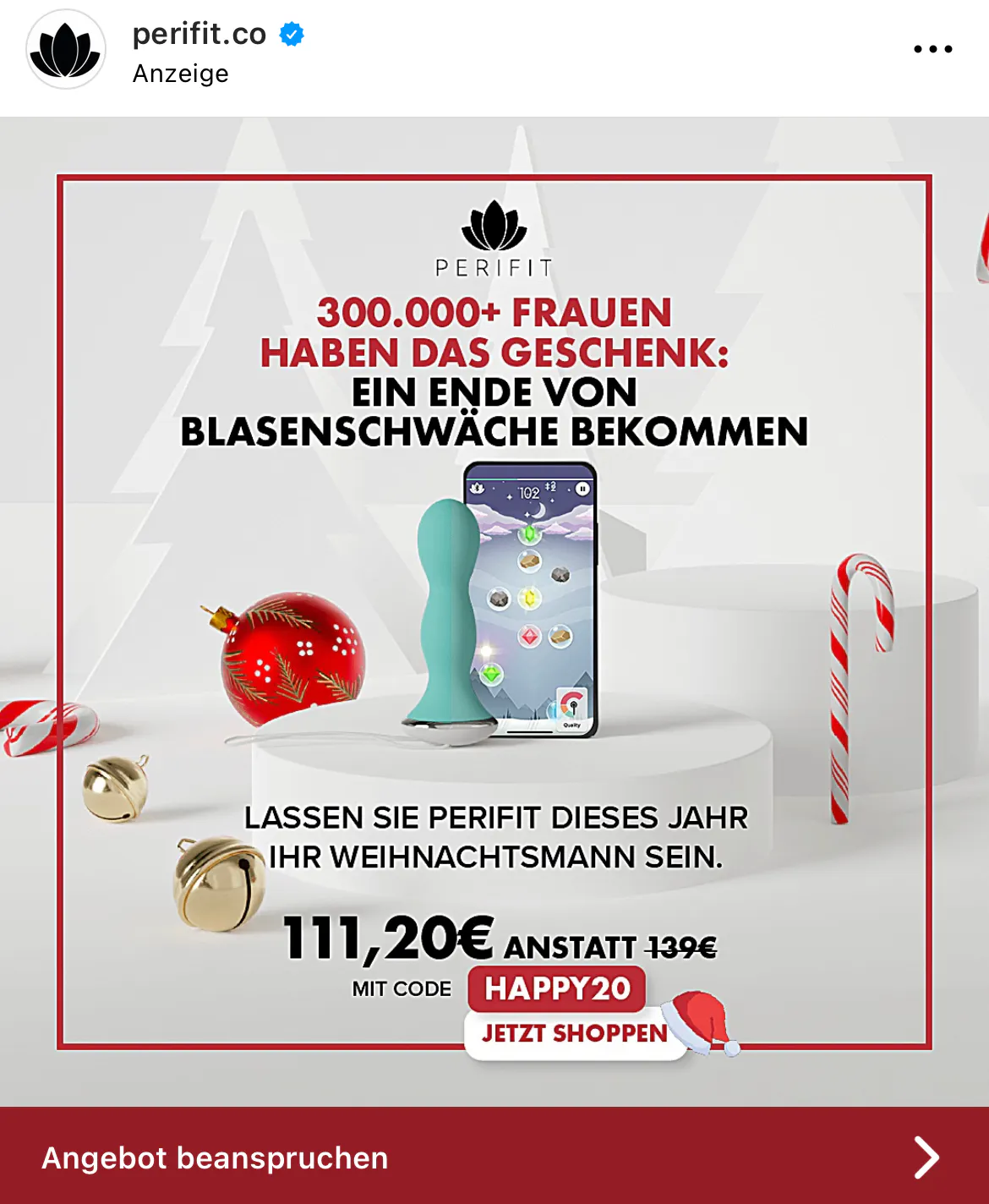 Werbung für Blasenstärkungsgerät