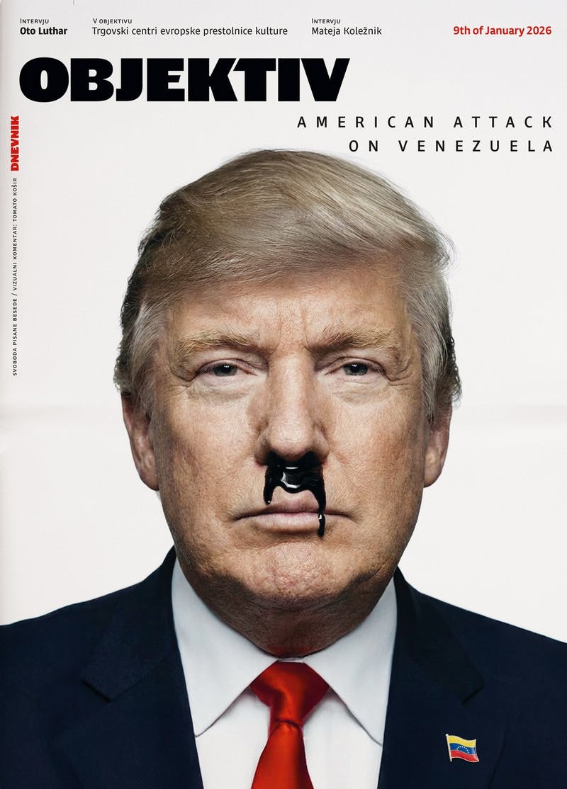 Cover des Magazins Objektiv, Trump läuft Öl aus der Nase.