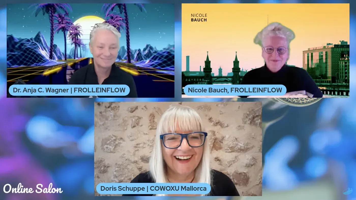 Die drei Macherinnen des Kurses "KI-Power für Frauen 45+" im Online Salon