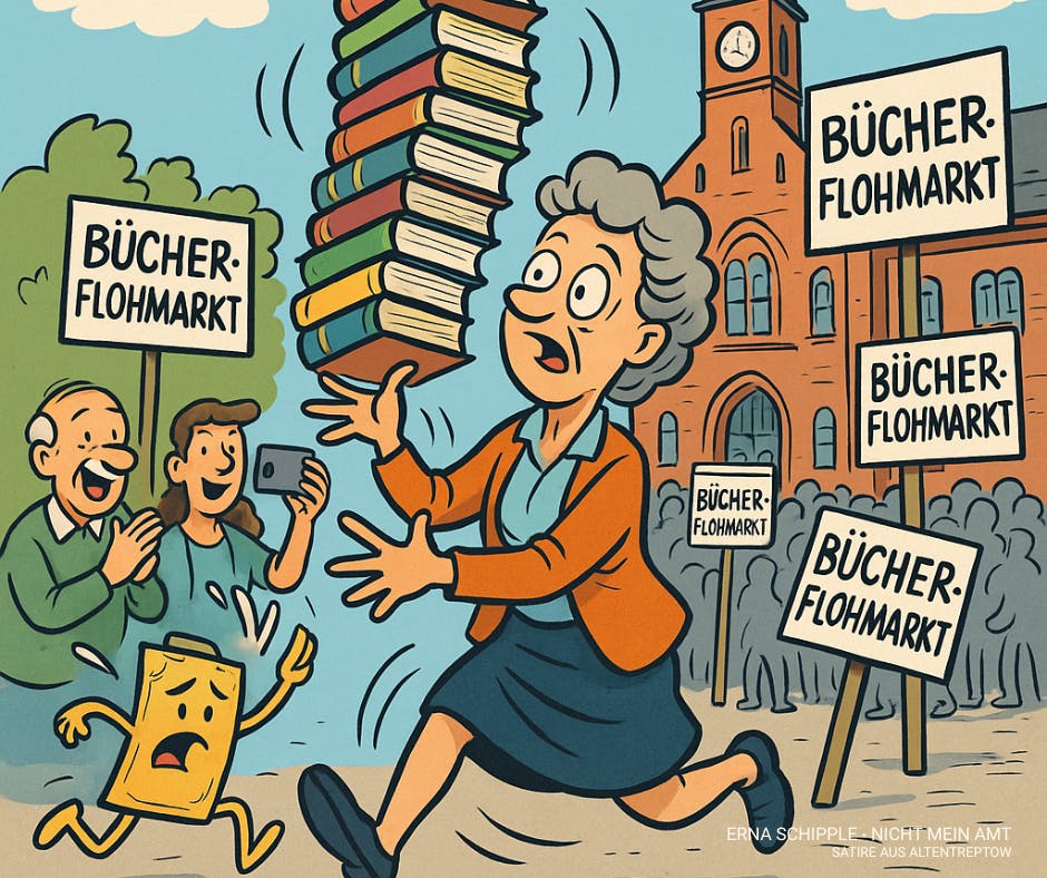 Von Bürgernähe zu Bücherstapeln – das Begräbnis der echten Öffentlichkeitsarbeit - Erna Schippel -Nicht mein Amt - Satire aus Altentreptow