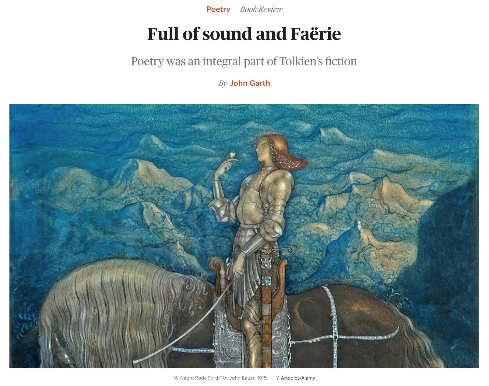 John Garth, Times Literary Supplement review of the Collected Poems of J.R.R. Tolkien