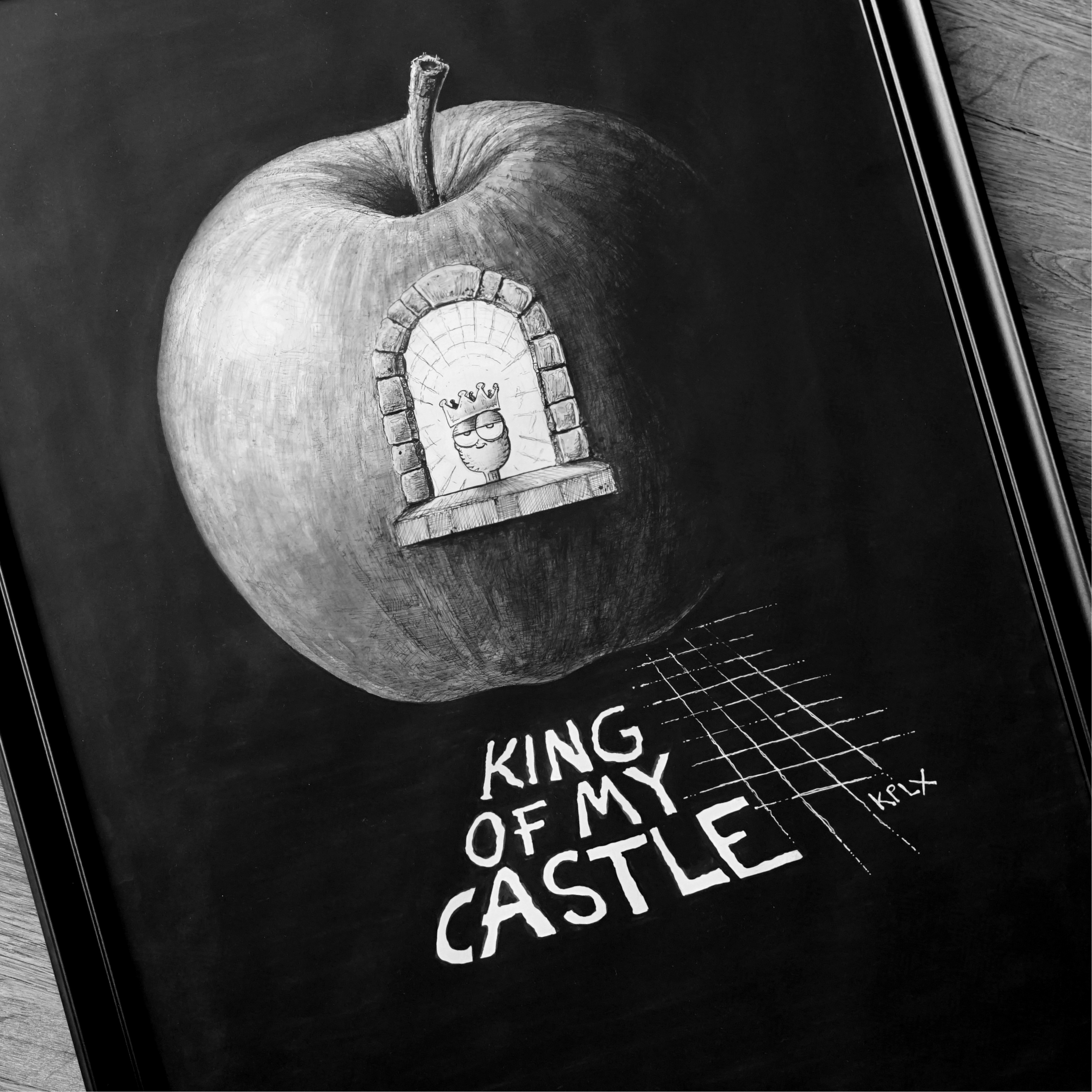 Dieter als König im Apfel