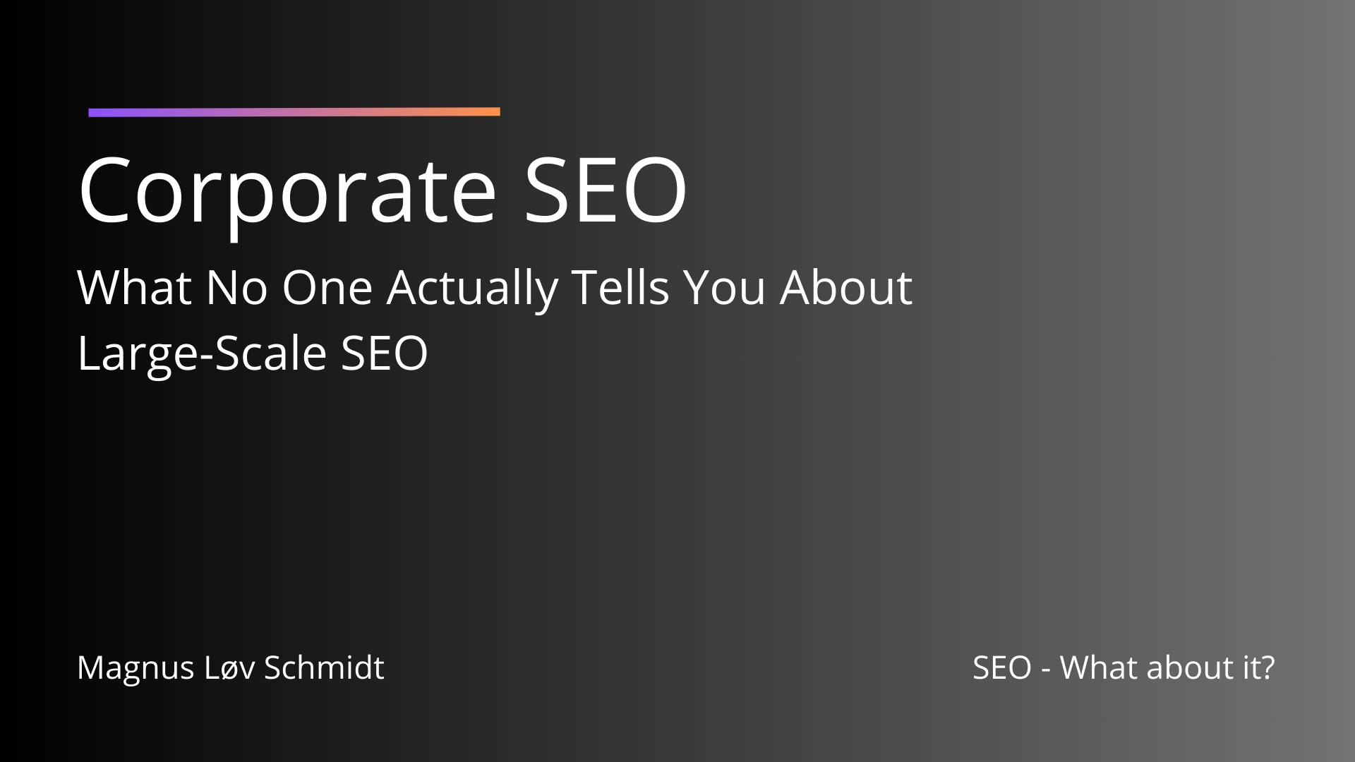 Corporate SEO