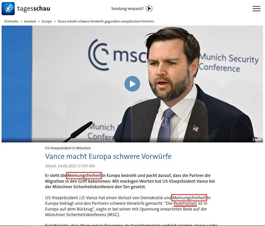 Screenshot der Tagesschau