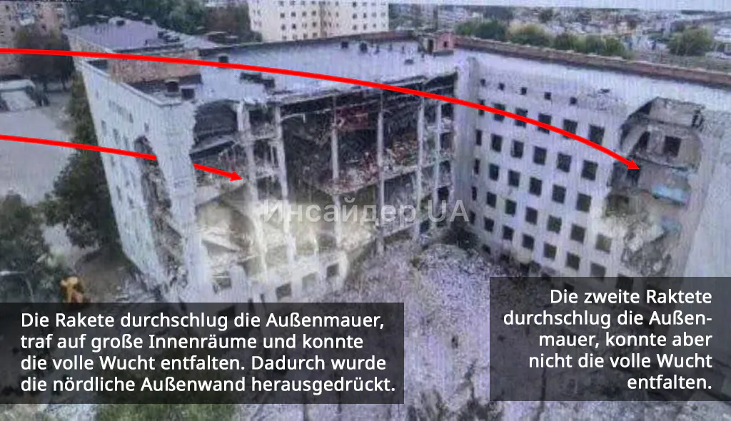 Bild mit den beiden Einschlägen
