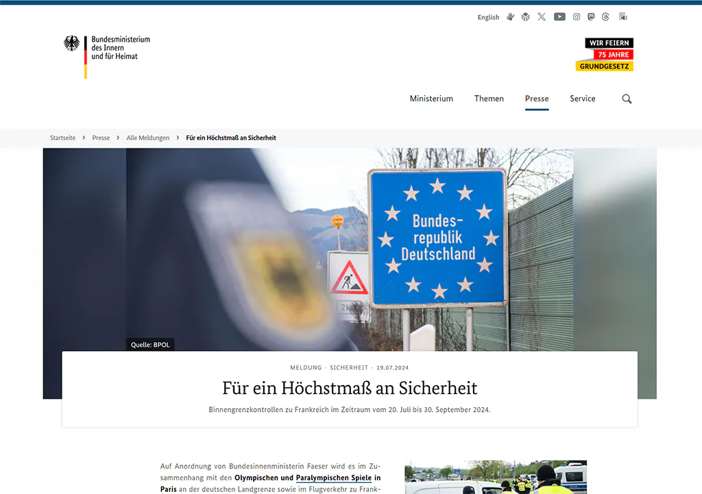 Screenshot Beitrag des BMI