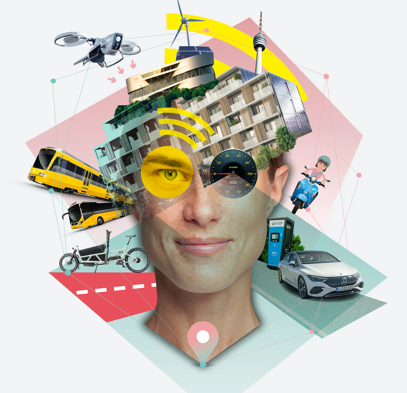 Key Visual der Ausstellung "Der mobile Mensch". Foto: Mercedes-Benz-Museum
