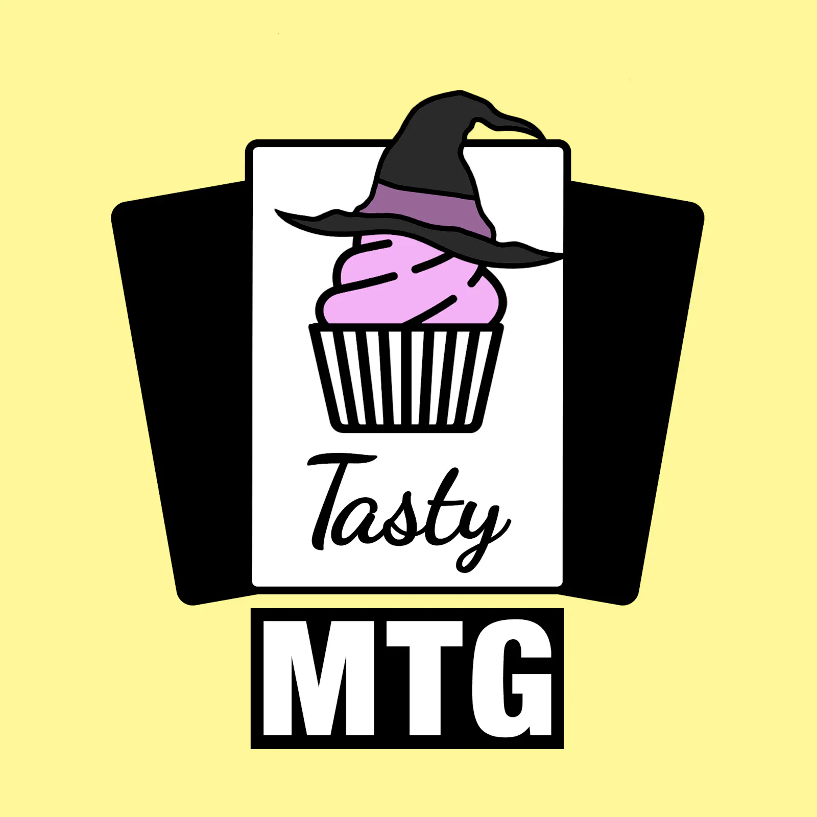 Das Tasty-MTG-Logo zur Folge: Ein Muffin mit einem Hexenhut auf dem "Kopf"