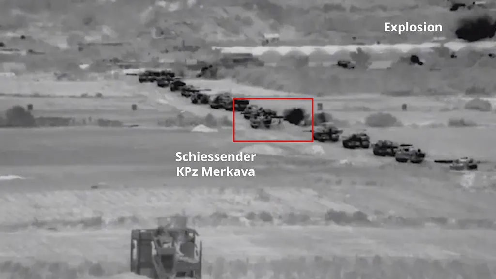 Infrarotaufnahme israelischer Kampfpanzer