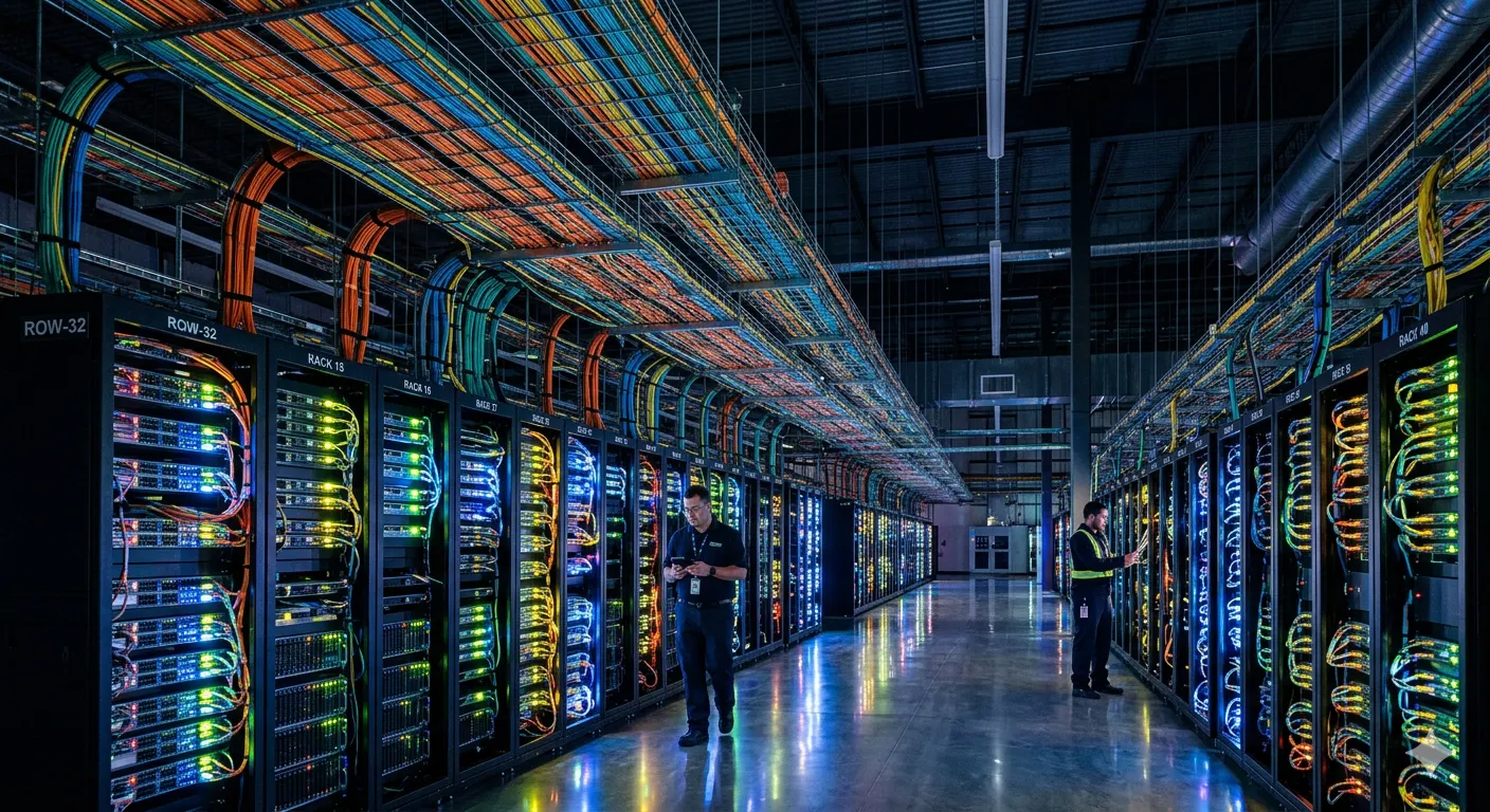 A modern hyperscale data center from inside by corning and Prizm TMT