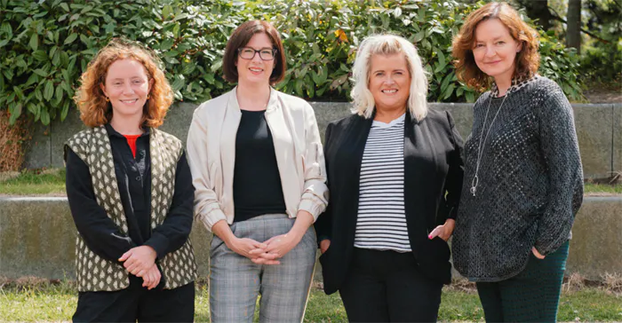 Alice Malseed, writer, left, with Rachel Kennedy, EastSide Arts; Gilly Campbell, Arts Council of Northern Ireland; and Paula McFetridge, Kabosh Artistic Director; at the launch of Three Pay Days