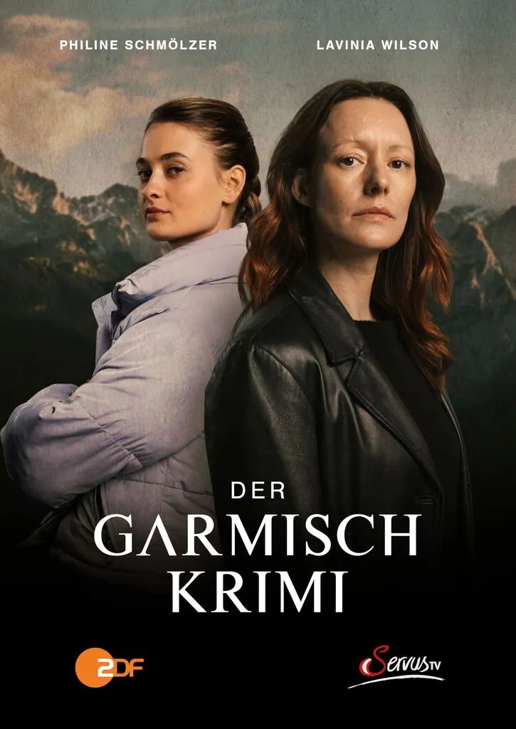 Die Key Art zu DER GARMISCH-KRIMI - WOLFSMORD, ab dem 21. Februar 2026 auf ZDF.de und am 28.02.2026 um 20:15 Uhr im ZDF zeigt die beiden Hauptdarstellerinnen // ©ZDF/ServusTV/Linda Gschwentner/Super+