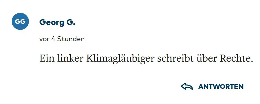 WELT-Kommentar: Ich sei ein "linker Klimagläubiger".