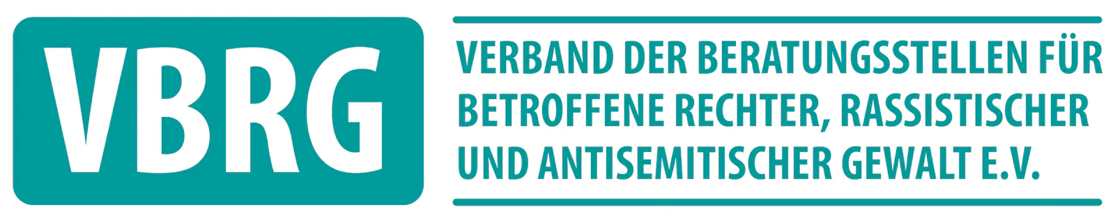 Das Logo des Vereins VBRG, Verband der Beratungsstellen für Betroffene rechter, rassistischer und antisemitischer Gewalt e.V.
