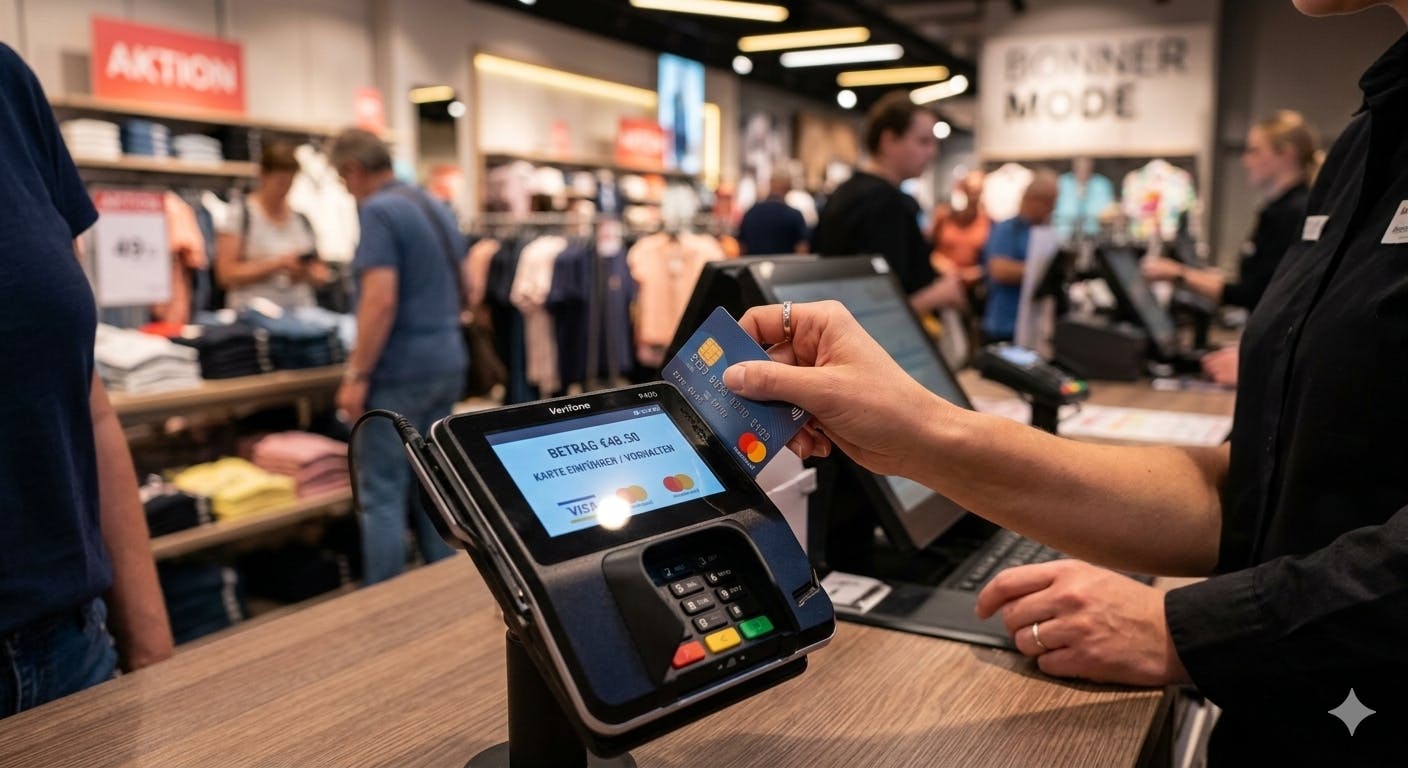 Picture of Visa card in store