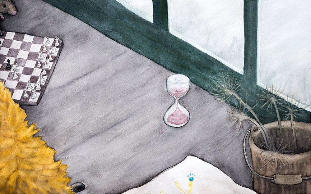 Illustration: Gegenstände im Gewächshaus,  Hilke Pantel, 2025