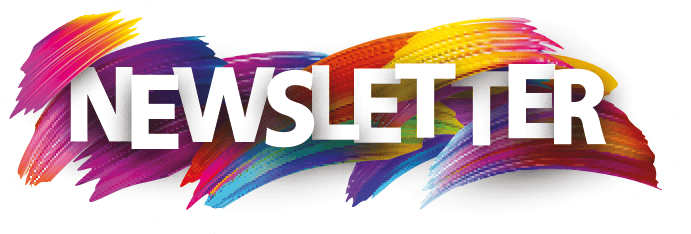 Banner in bunten Farben mit der Aufschrift Newsletter