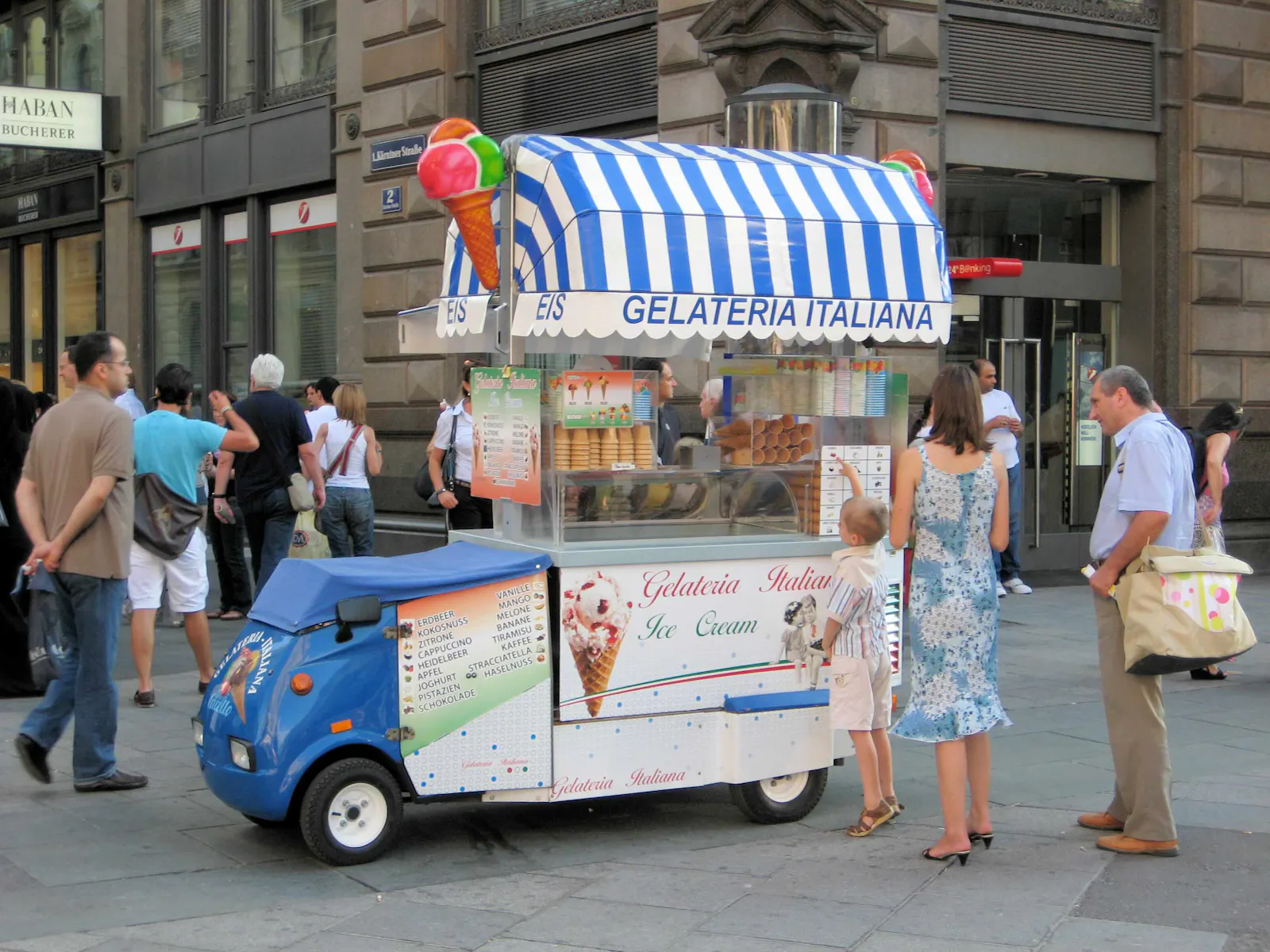 Italienischer Eiswagen in der Innenstadt von Wien